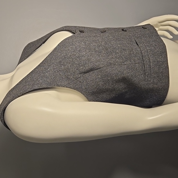 Equipment Femme Charlie Charcoal Heather Gray Cropped Wool Vest Size 10 - Picture 5 of 11